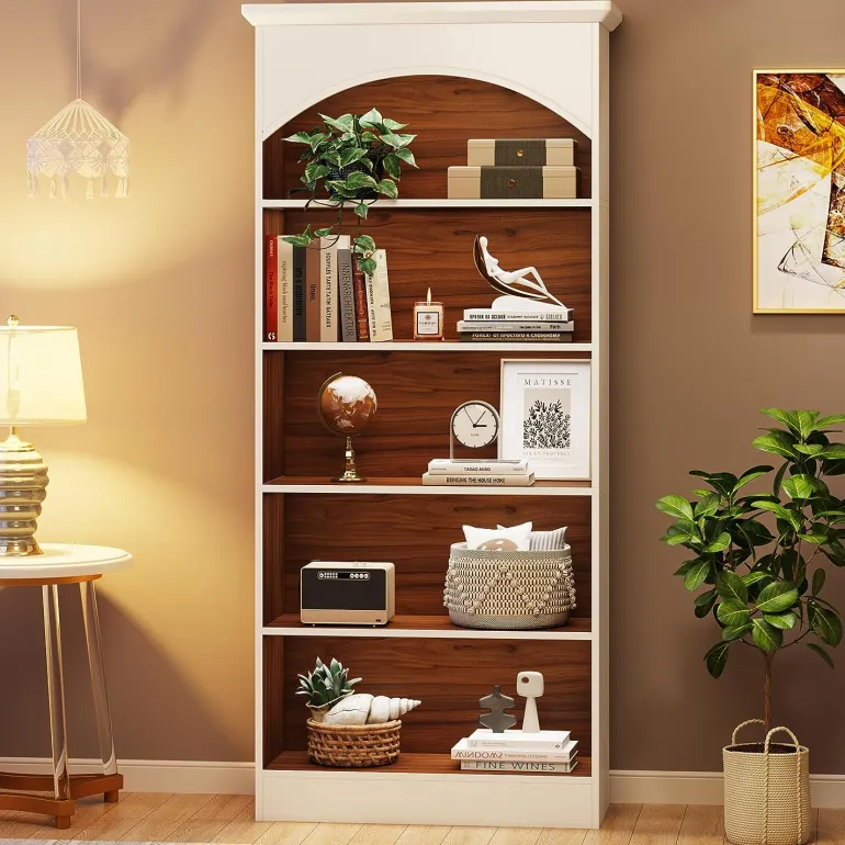 New Tribesigns Bookcase, 70.9" Tall Bookshelf with 5-Tier Storage Shelves