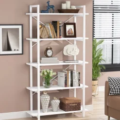Online Tribesigns Bookshelf, 5 Tier Bookcase Display Shelf Unit