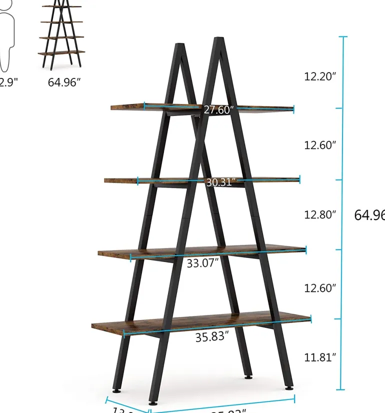Sale Tribesigns Bookshelf, A-Shaped Bookcase 4-Tier Ladder Display Shelves