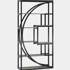 Online Tribesigns Bookshelf, Industrial Bookcase with 8 Open Storage Shelf