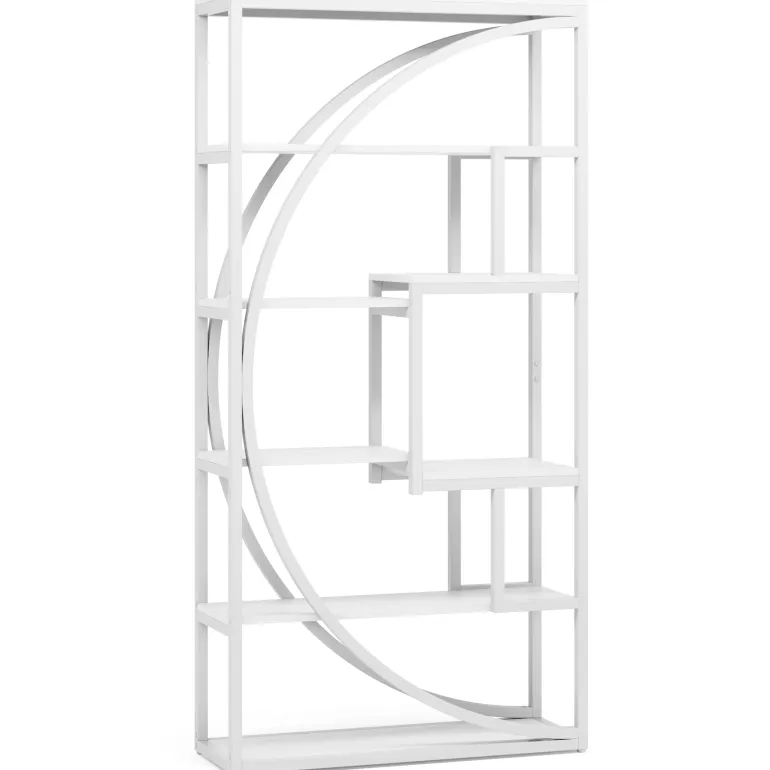 Online Tribesigns Bookshelf, Industrial Bookcase with 8 Open Storage Shelf