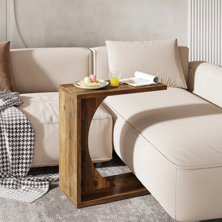 Hot Tribesigns C - Shaped End Table, Sofa Side Table Couch Table
