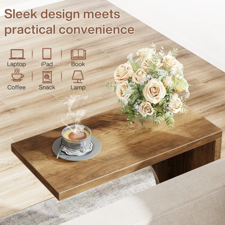 Hot Tribesigns C - Shaped End Table, Sofa Side Table Couch Table