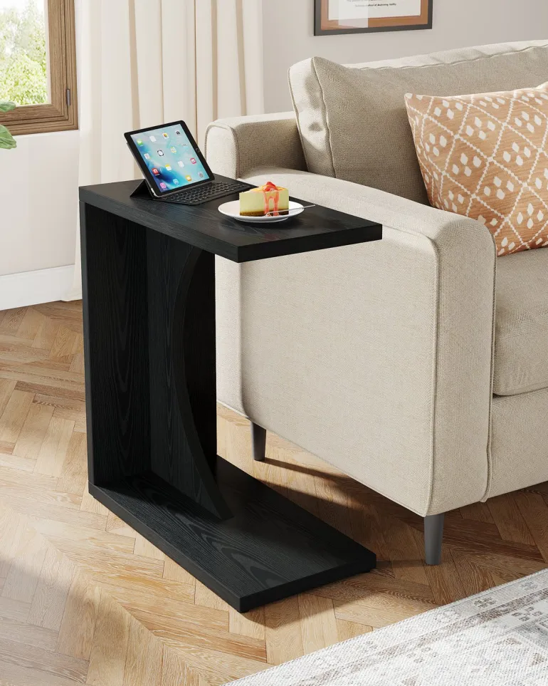 Hot Tribesigns C - Shaped End Table, Sofa Side Table Couch Table