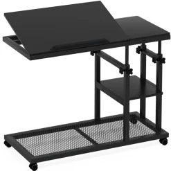 Sale Tribesigns C Table, Height Adjustable Snack Tray Table with Wheels