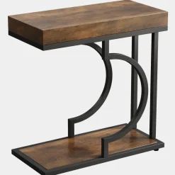 Clearance Tribesigns C Table, Modern End Table Bedside Table with Metal Frame