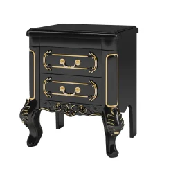New Tribesigns Carved Nightstand, White Bedside Table End Table with 2 Drawers