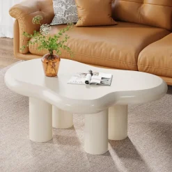 Best Sale Tribesigns Cloud-Shaped Coffee Table, Modern Center Table with 4 Solid Legs