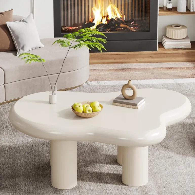 Best Sale Tribesigns Cloud-Shaped Coffee Table, Modern Center Table with 4 Solid Legs