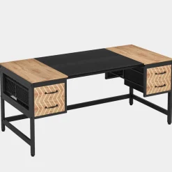 Hot Tribesigns Computer Desk, 63" Executive Desk Writing Table with 4 Storage Drawers