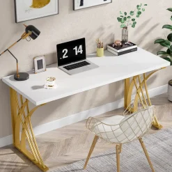 Discount Tribesigns Computer Desk, 55’’ Modern Laptop PC Student Table