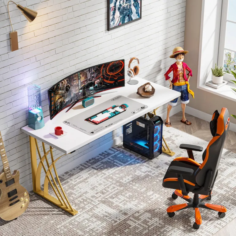 Discount Tribesigns Computer Desk, 55’’ Modern Laptop PC Student Table