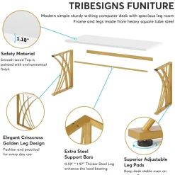 Discount Tribesigns Computer Desk, 55’’ Modern Laptop PC Student Table