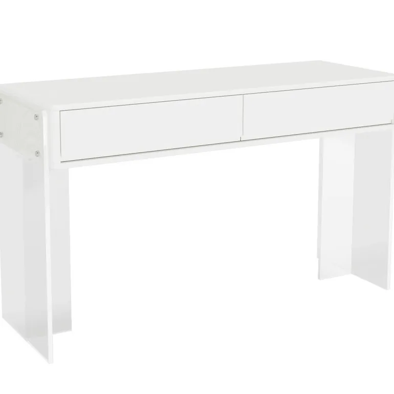 Outlet Tribesigns Computer Desk, 38" Writing Desk with 2 Drawers & Acrylic Legs