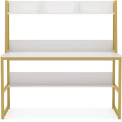 Best Tribesigns Computer Desk, Home Office Desk with Hutch and Storage Shelf