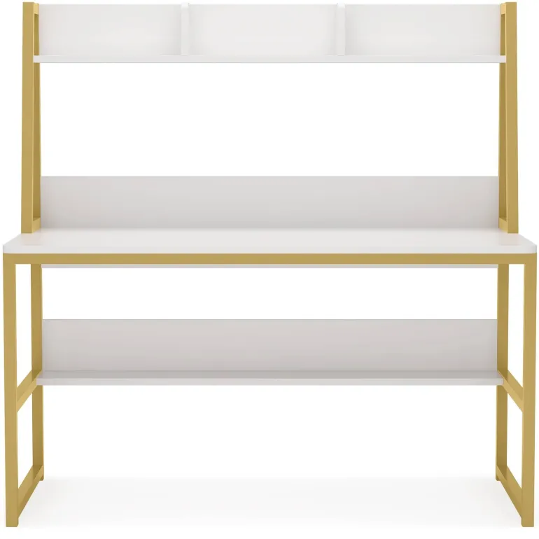 Best Tribesigns Computer Desk, Home Office Desk with Hutch and Storage Shelf