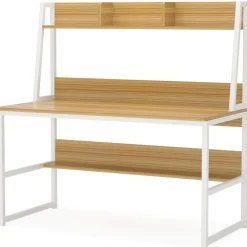 Best Tribesigns Computer Desk, Home Office Desk with Hutch and Storage Shelf
