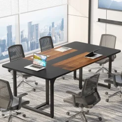 Fashion Tribesigns Conference Table, 6FT Rectangle Meeting Table for 8 People