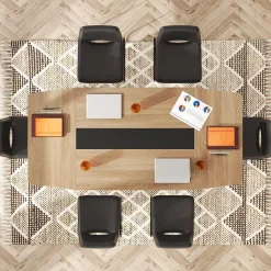 Cheap Tribesigns Conference Table, Modern 6FT / 8FT Boat Shaped Meeting Table