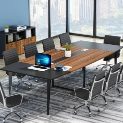 Cheap Tribesigns Conference Table, Modern 6FT / 8FT Boat Shaped Meeting Table