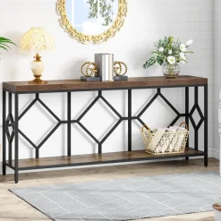Best Tribesigns Console Table, 71" Extra Long Sofa Table with Open Storage Shelf