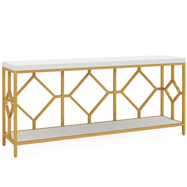 Best Tribesigns Console Table, 71" Extra Long Sofa Table with Open Storage Shelf