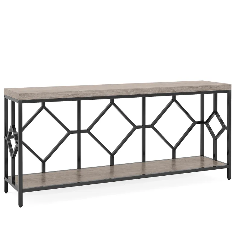 Best Tribesigns Console Table, 71" Extra Long Sofa Table with Open Storage Shelf