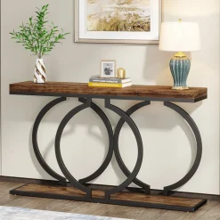Best Sale Tribesigns Console Table, 55 inch Faux Marble Entryway Sofa Table