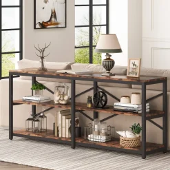 New Tribesigns Console Table, 70.9 inch Long Sofa Table with Storage Shelves