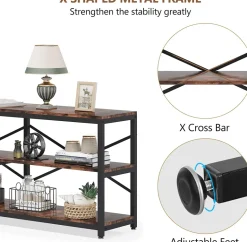 New Tribesigns Console Table, 70.9 inch Long Sofa Table with Storage Shelves