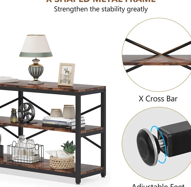 New Tribesigns Console Table, 70.9 inch Long Sofa Table with Storage Shelves