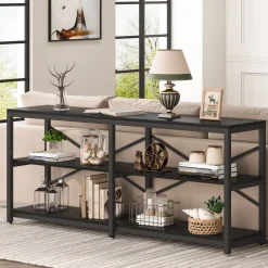 New Tribesigns Console Table, 70.9 inch Long Sofa Table with Storage Shelves