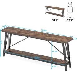 Best Tribesigns Console Table, 70.9 Inches Extra Long Sofa Table Behind Couch