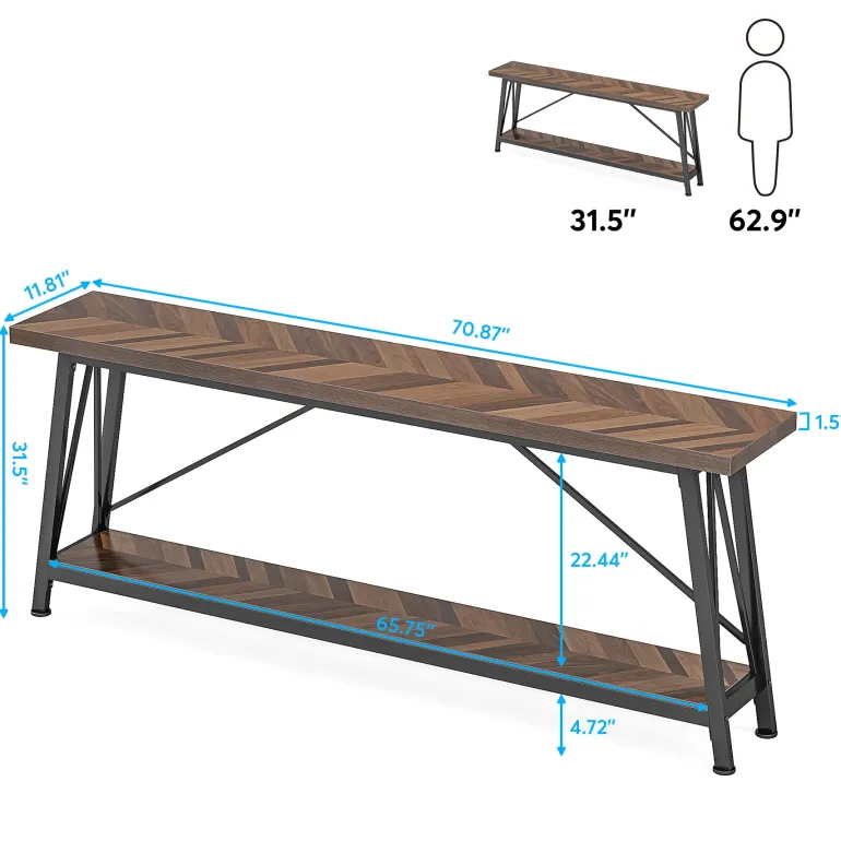 Best Tribesigns Console Table, 70.9 Inches Extra Long Sofa Table Behind Couch