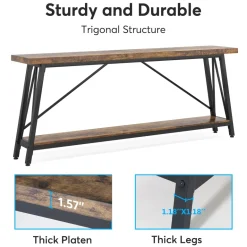 Best Tribesigns Console Table, 70.9 Inches Extra Long Sofa Table Behind Couch