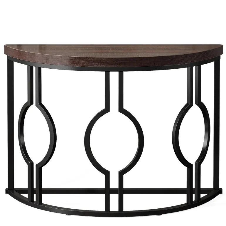 Cheap Tribesigns Console Table, 43" Industrial Half Moon Shaped Sofa Table