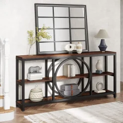 Sale Tribesigns Console Table, 70.9" Narrow Sofa Table with 3 Tier Storage Shelves