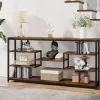 Best Tribesigns Console Table, 70.87" Sofa Entryway Table with Open Storage Shelves
