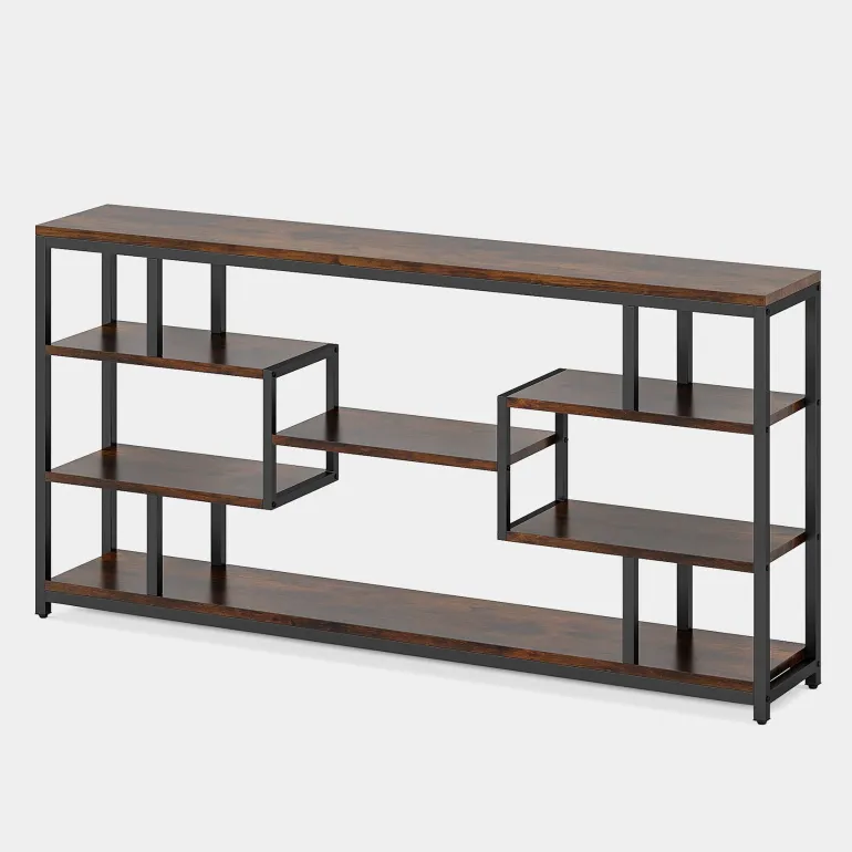 Best Tribesigns Console Table, 70.87" Sofa Entryway Table with Open Storage Shelves