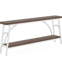 Flash Sale Tribesigns Console Table, 70.8” Sofa Tables Entryway Table with 2 Tier Wood Shelves