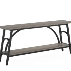 Flash Sale Tribesigns Console Table, 70.8” Sofa Tables Entryway Table with 2 Tier Wood Shelves