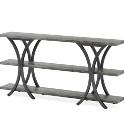 Shop Tribesigns Console Table, Industrial Entryway Sofa Table with 3-Tier Shelves
