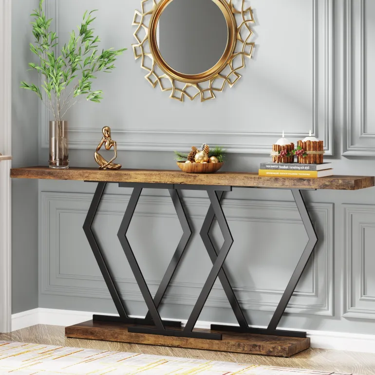 Flash Sale Tribesigns Console Table, Modern 70.9" Sofa Table with Faux Marble Tabletop