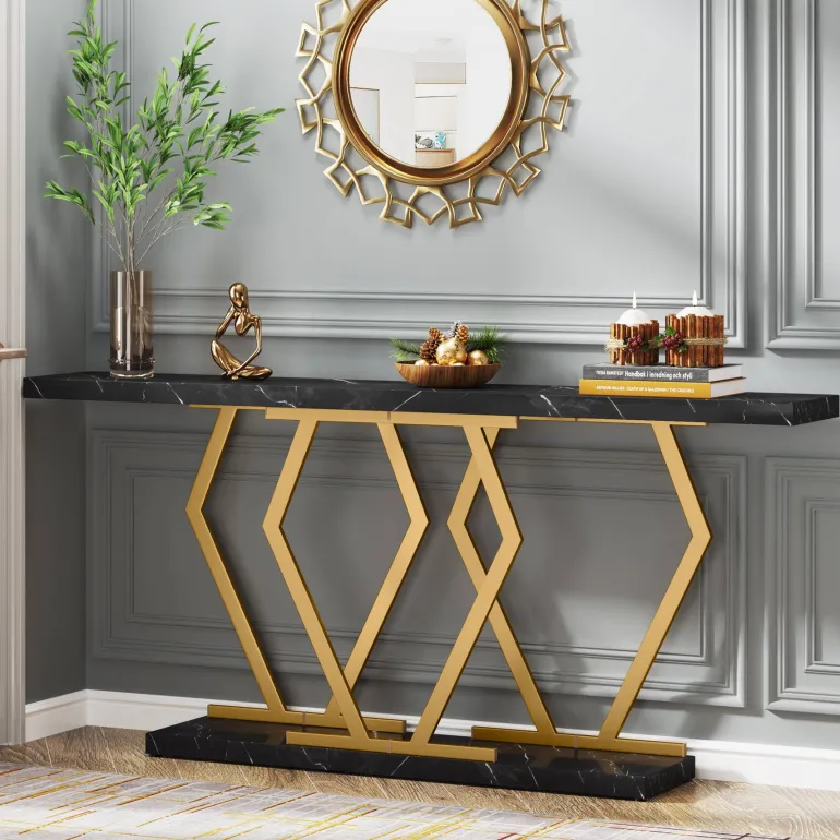 Flash Sale Tribesigns Console Table, Modern 70.9" Sofa Table with Faux Marble Tabletop