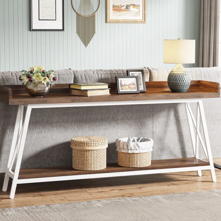 Best Tribesigns Console Table, 2-Tier Narrow Sofa Table Behind Couch Entryway Table