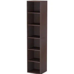 Online Tribesigns Corner Bookcase, Modern 6 Tier Narrow Cube Display Shelves, White