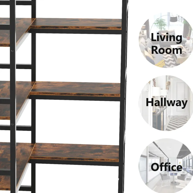 Cheap Tribesigns Corner Bookshelf, Industrial Bookcase Etagere Display Rack