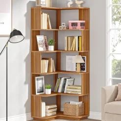 New Tribesigns Corner Bookshelf, 6-Tier Corner Bookcase Display Rack