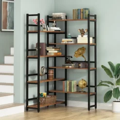 Flash Sale Tribesigns Corner Bookshelf, 8-Tier Industrial 70.8” Bookcase