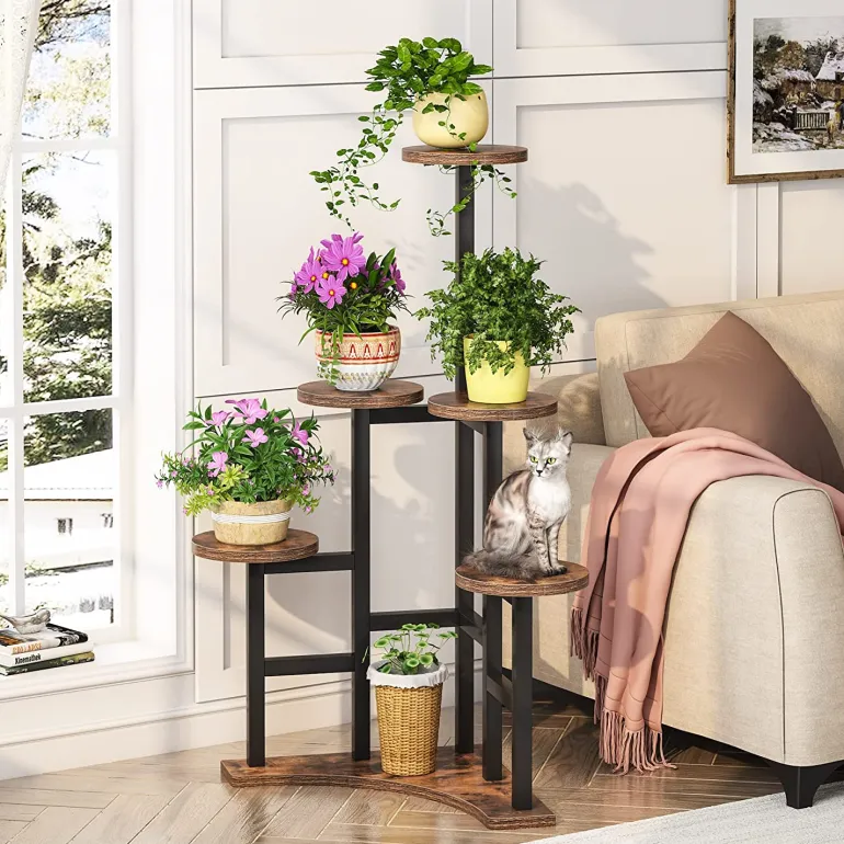 Discount Tribesigns Corner Plant Stand Indoor, 6 Tiered Plant Shelf Flower Stand